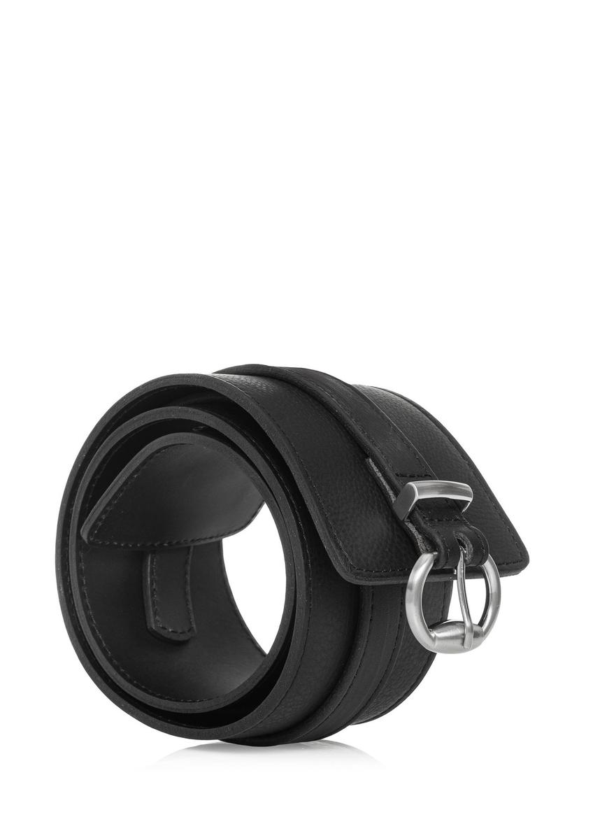 Black leather women's belt 2in1 PASDS-0314-99(Z24)