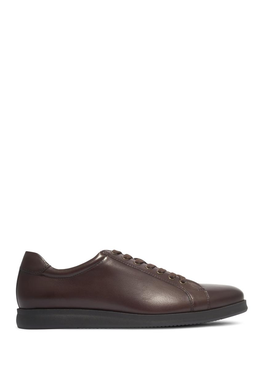 Brown men's leather shoes BUTYM-0513-1H(Z26), side view of the product on a white background.
