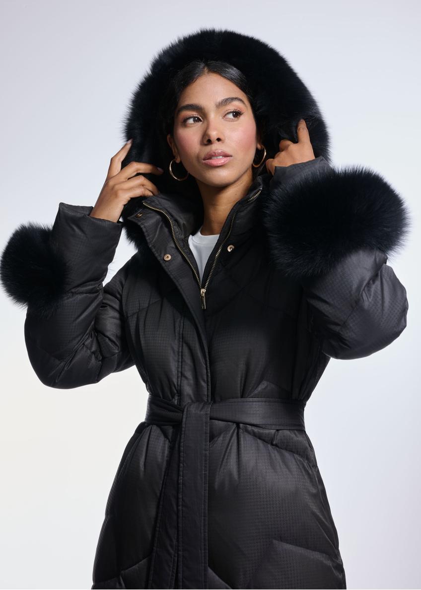Black insulated women's winter jacket KURDT-0521-99(Z25)