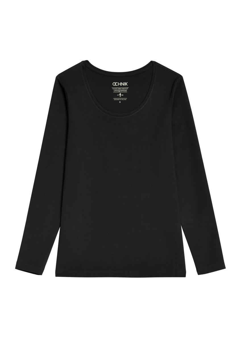 Women's black long sleeve blouse LSLDT-0038-99(KS)