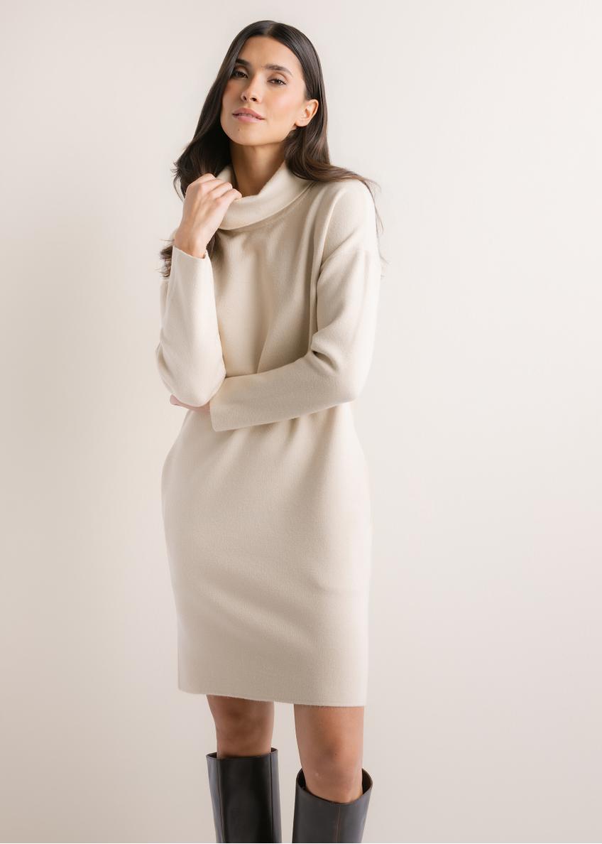 Light beige turtleneck dress SUKDT-0206A-1A(Z26)
