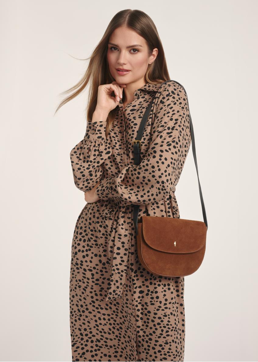 Brown suede women's messenger bag TORES-1168-88(Z25)