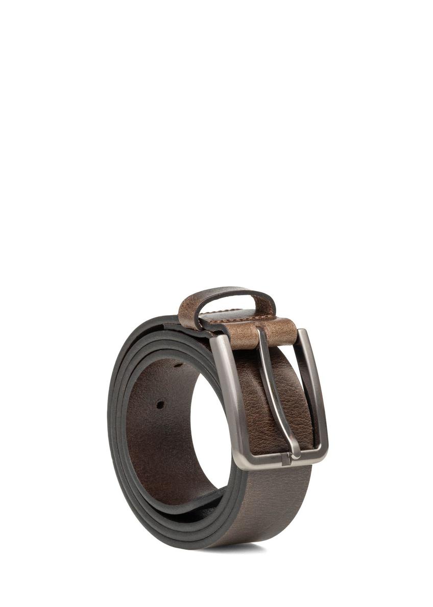 Men's brown leather belt PASMS-0275-1H(W26)