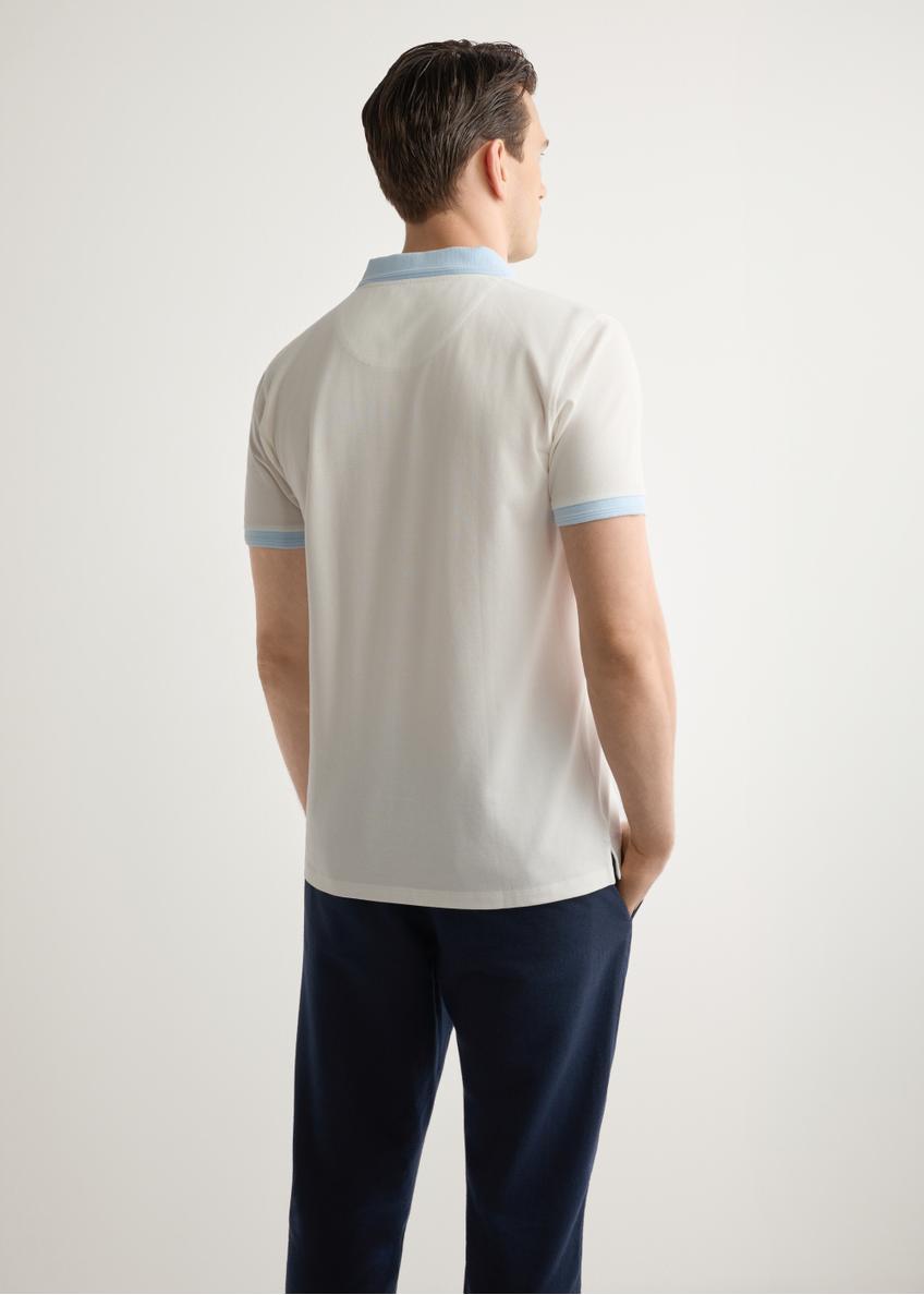 Men's cream polo shirt POLMT-0093-0B(W26)