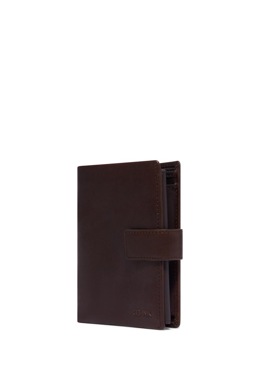 Brown leather men's wallet PORMS-0735-1I(Z26)