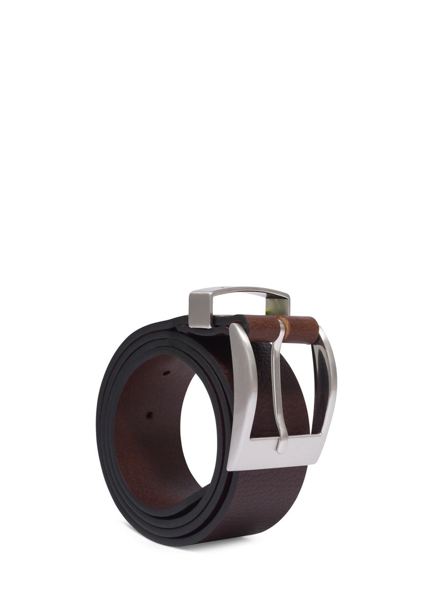 Men's brown leather belt PASMS-0127-1H(Z26)