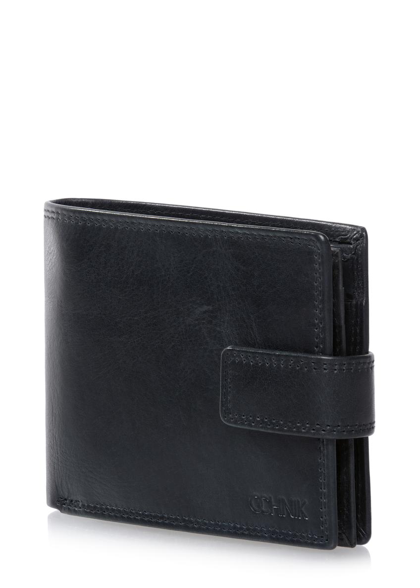 Men's navy blue leather wallet PORMS-0465A-69(W23)