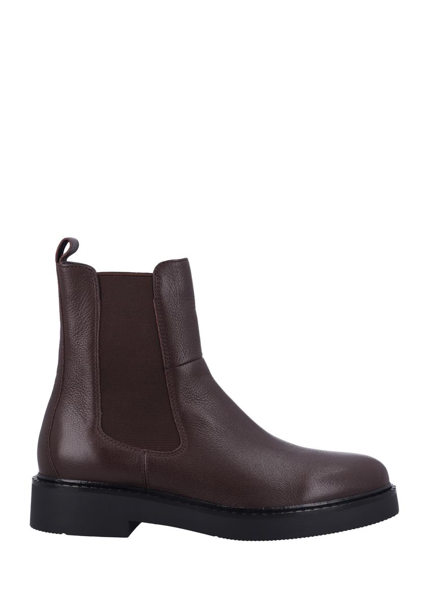 Dark brown leather men's Chelsea boots BUTYM-0462-1I(Z26), side product view on white background.