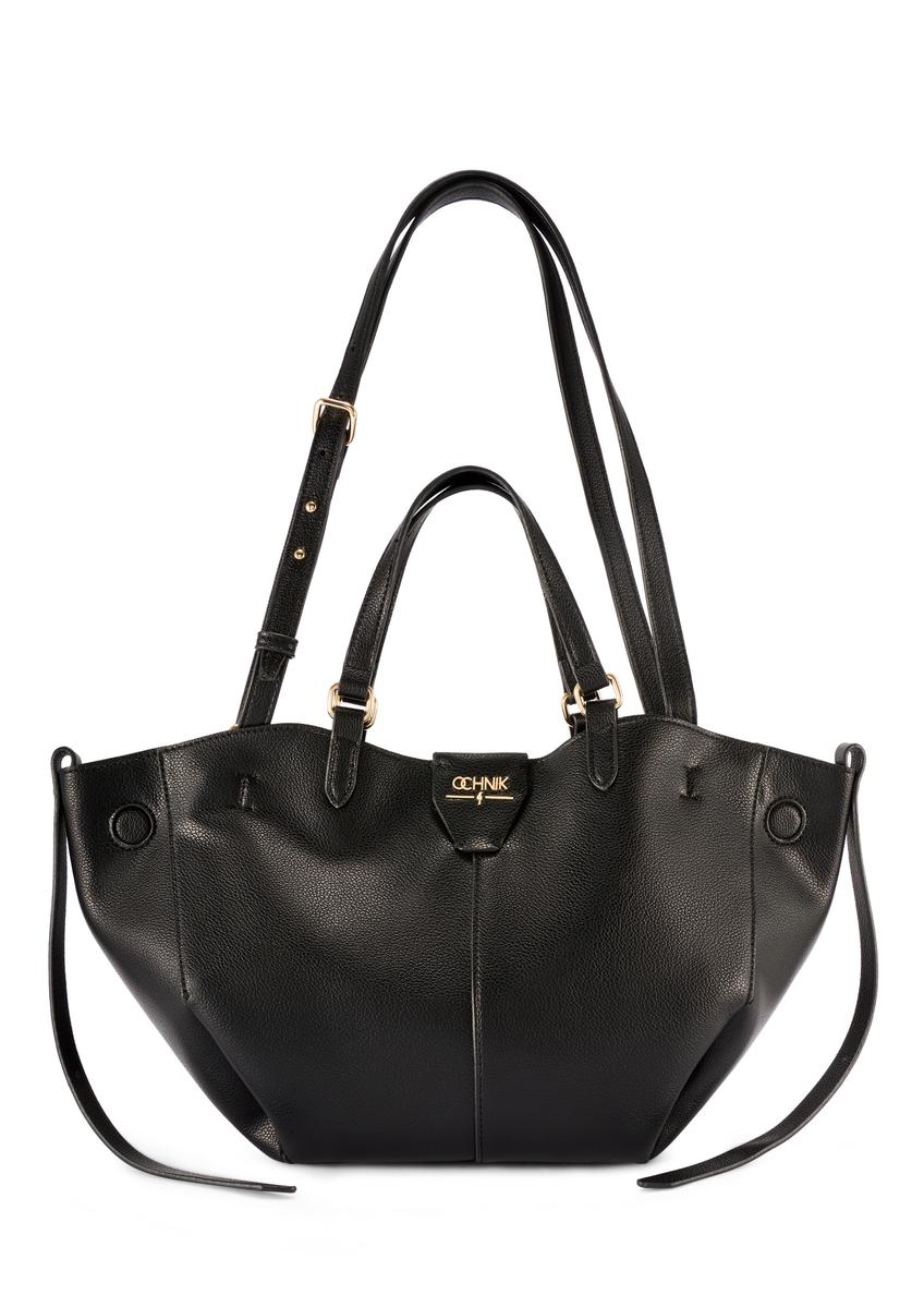 Black women's shoulder bag TOREC-1231-99(W26), front product view on white background.