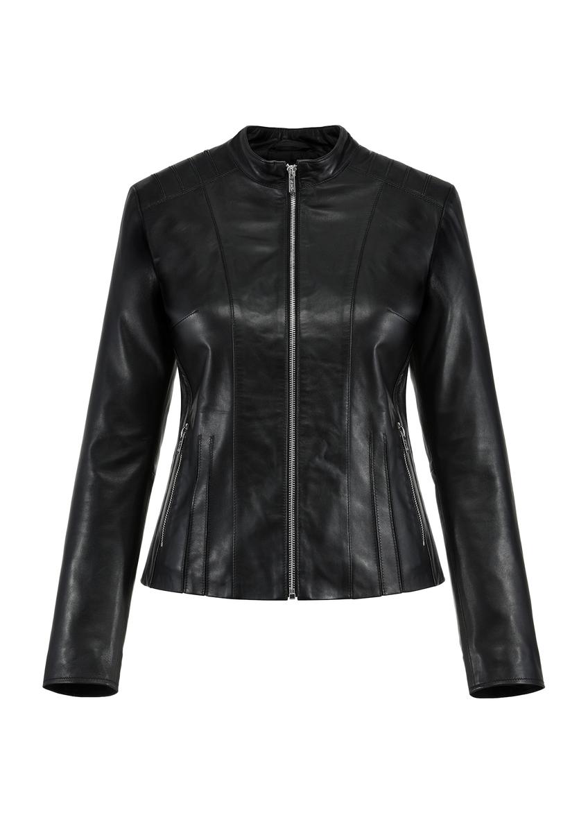 Black women's leather jacket KURDS-0531-5426(KS)