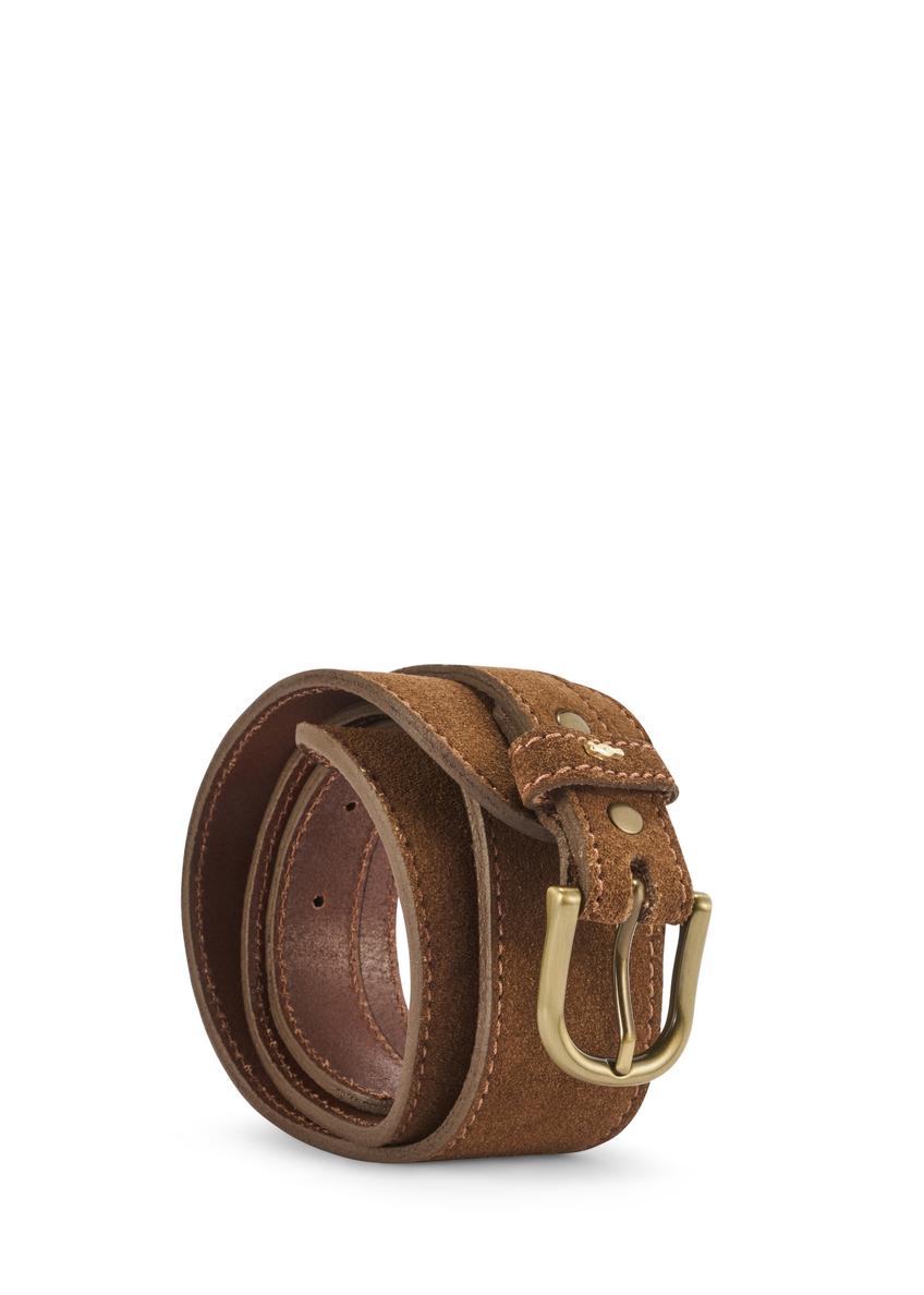 Brown suede women's belt PASDS-0330-89(Z25)