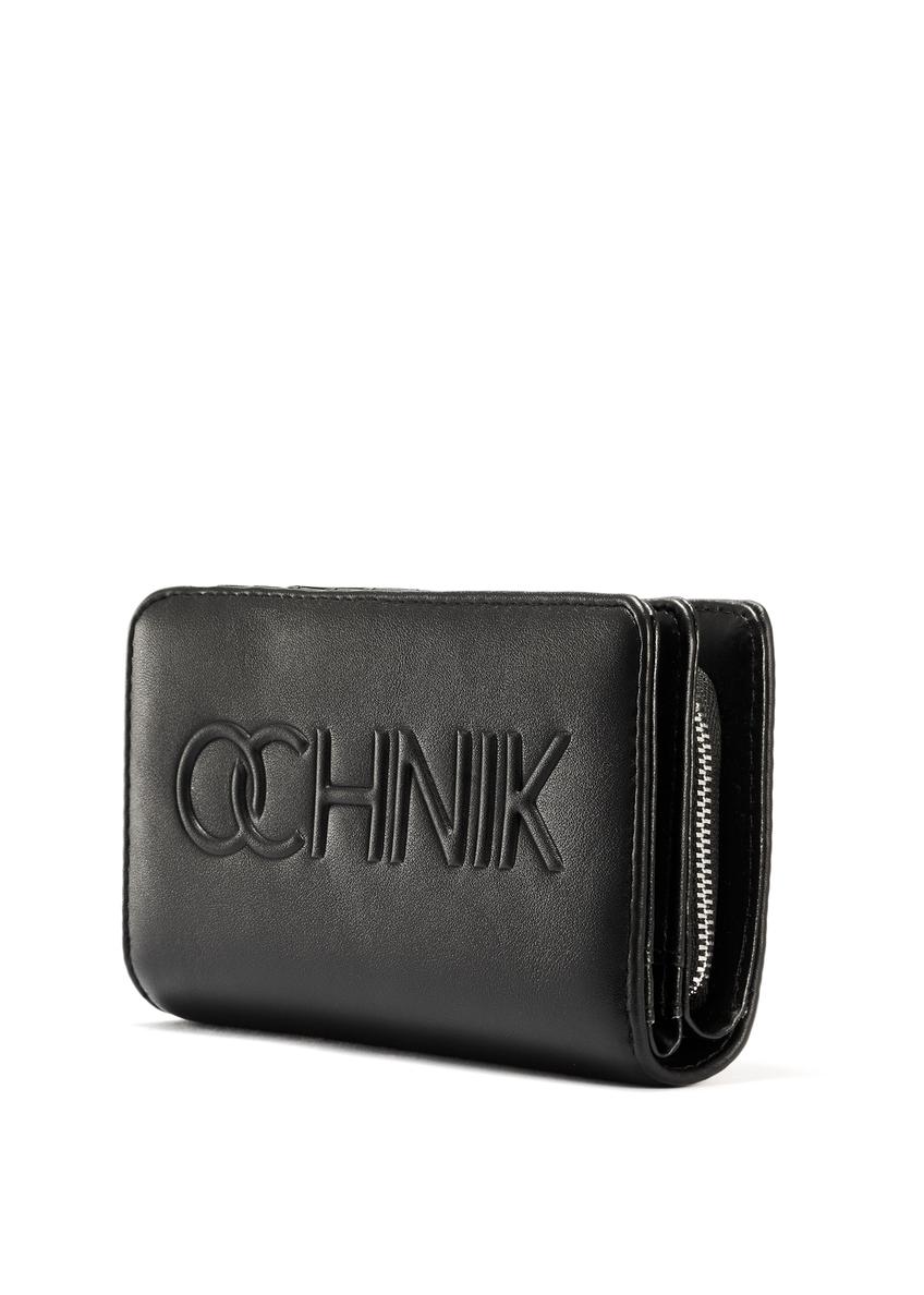Black women's wallet with logo POREC-0401-99(W25)