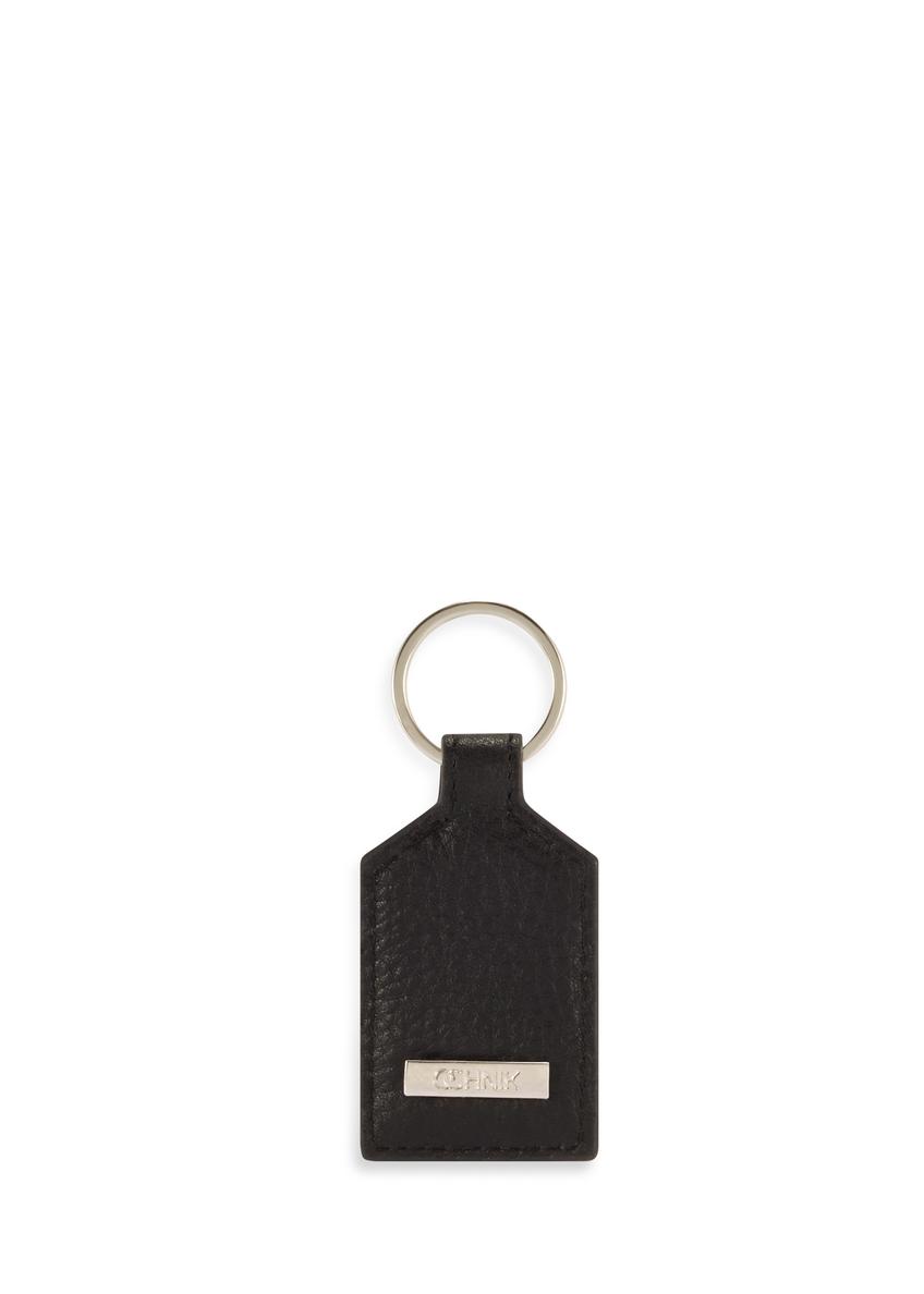 Black leather heart keychain BRELOK-0219-99(Z25)