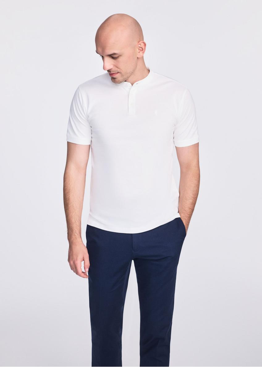 Men's white polo shirt POLMT-0061-12(W25)-01