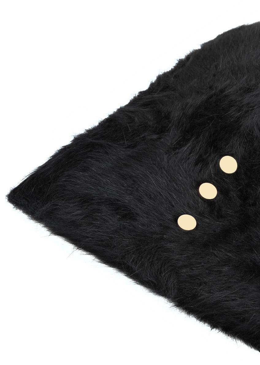 Black women's hat with rabbit fur CZADT-0023A-99(Z25)