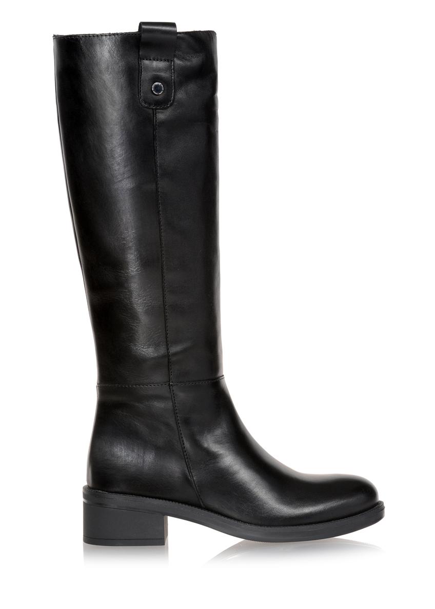 Classic black leather boots for women BUTYD-1002-99(Z23)-01