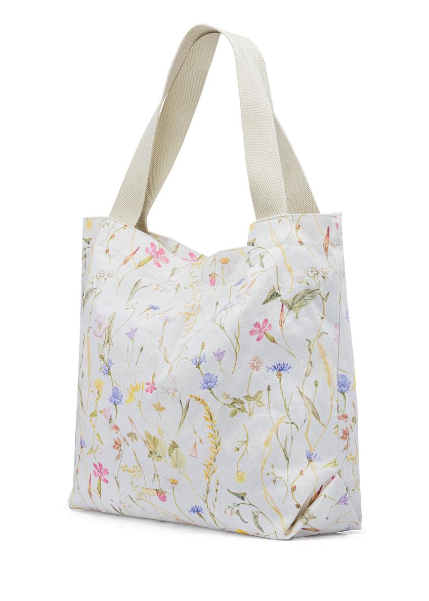 Cotton women's handbag with flowers TOREN-0289A-15(W25)