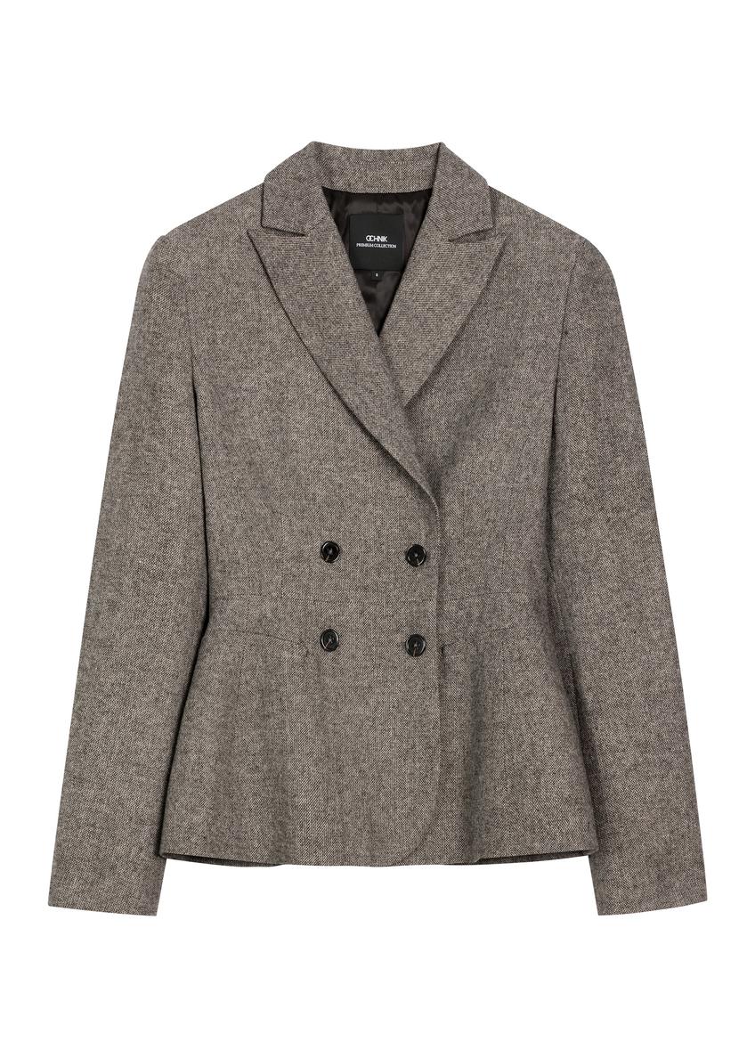 Women's gray wool jacket ZAKDT-0053-9D(Z26)
