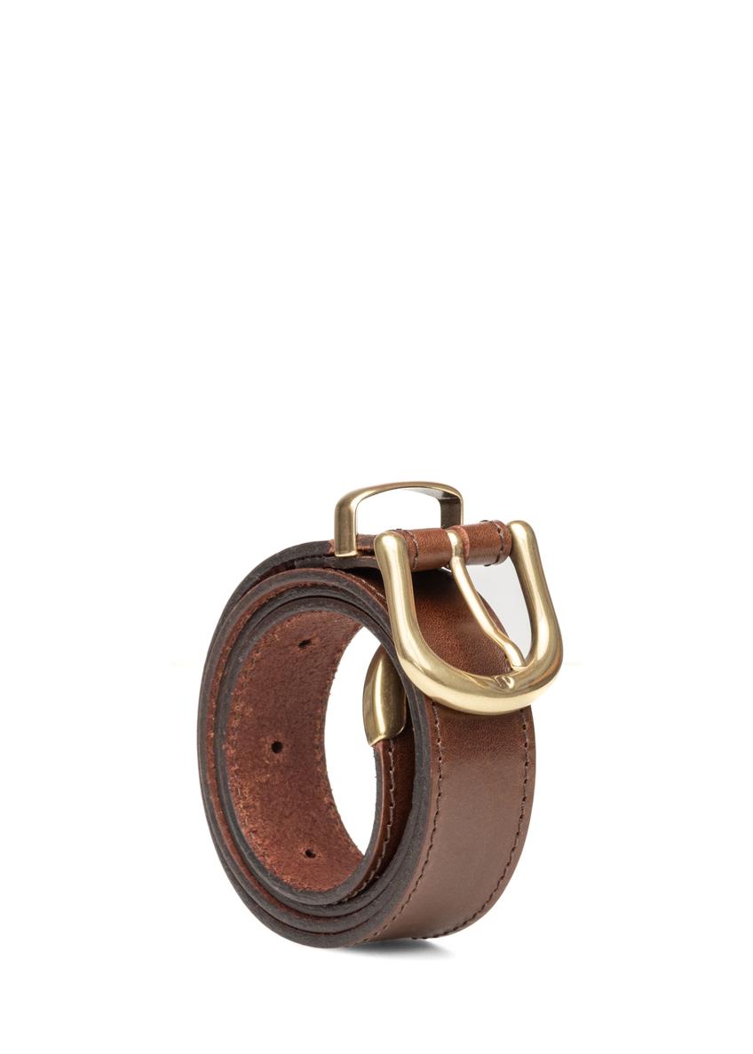 Brown leather women's belt PASDS-0340-1I(W26)
