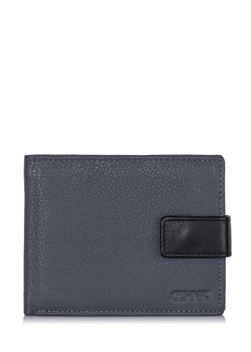 Small graphite leather men's wallet PORMS-0546-95(Z23)-09