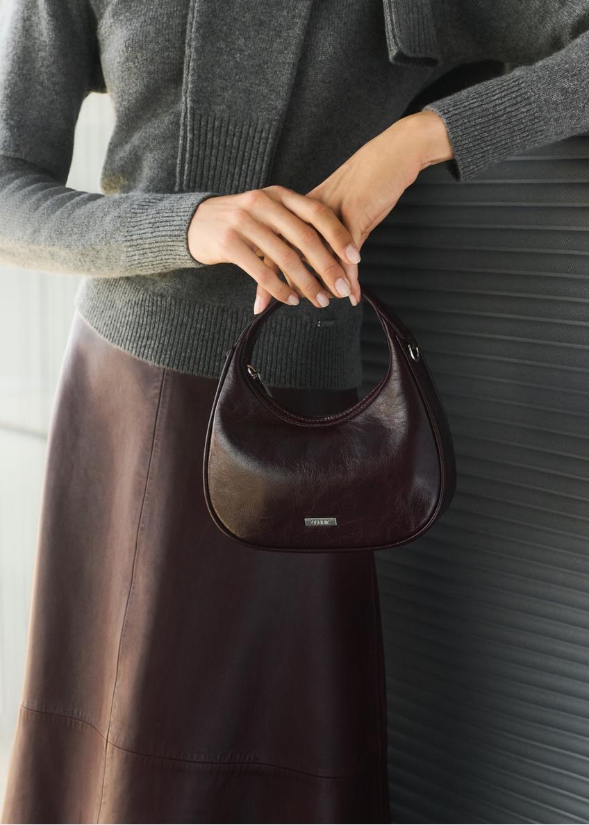 Small burgundy leather hobo bag TORES-1174-49(Z25)