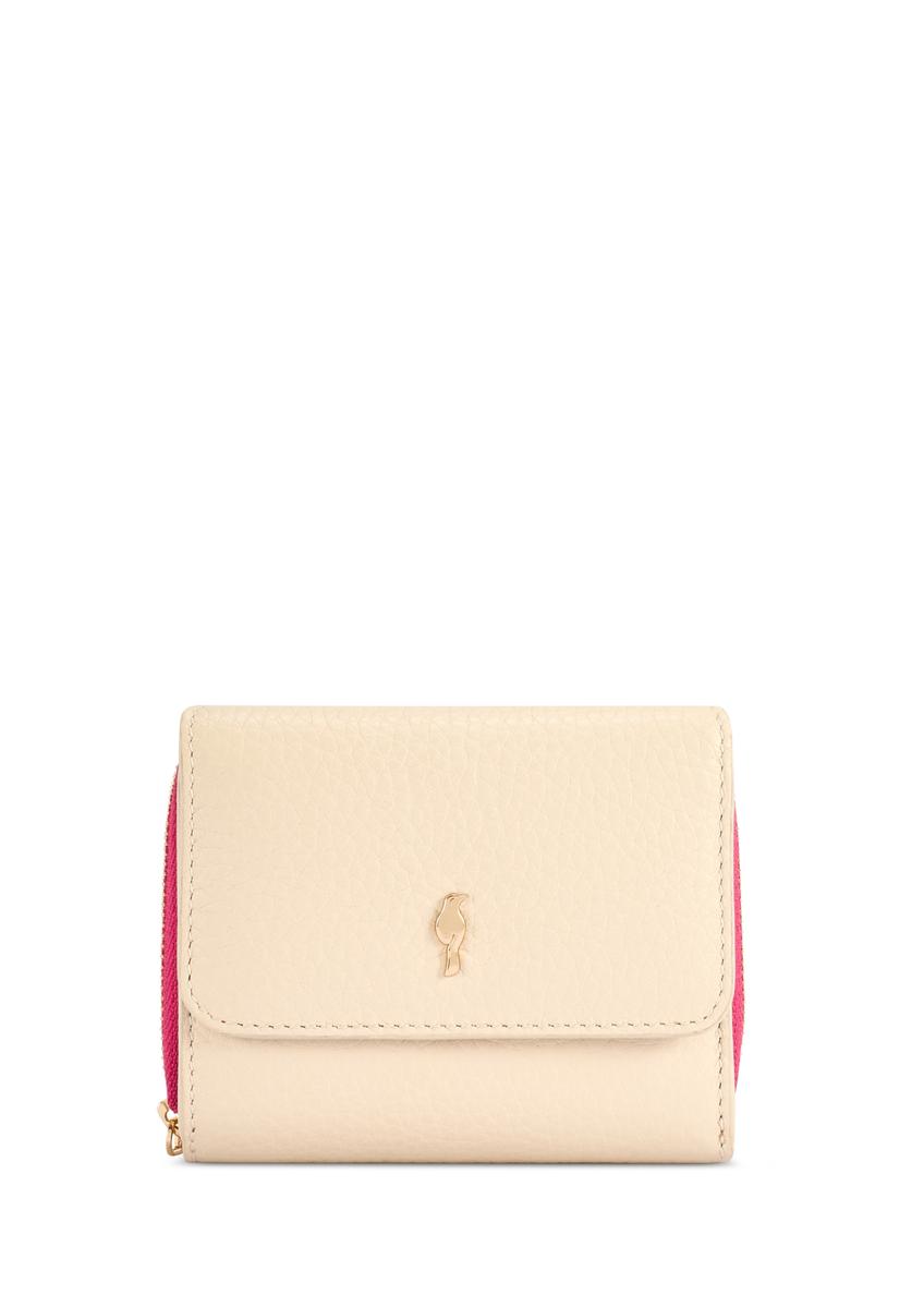 Small women's leather wallet PORES-0982-0P(W26), front product view on white background.