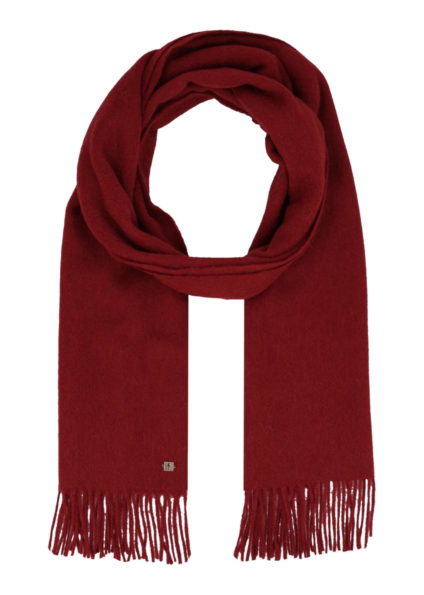 Women's dark red wool scarf SZADT-0092-4C(Z26), front view of the product on a white background.