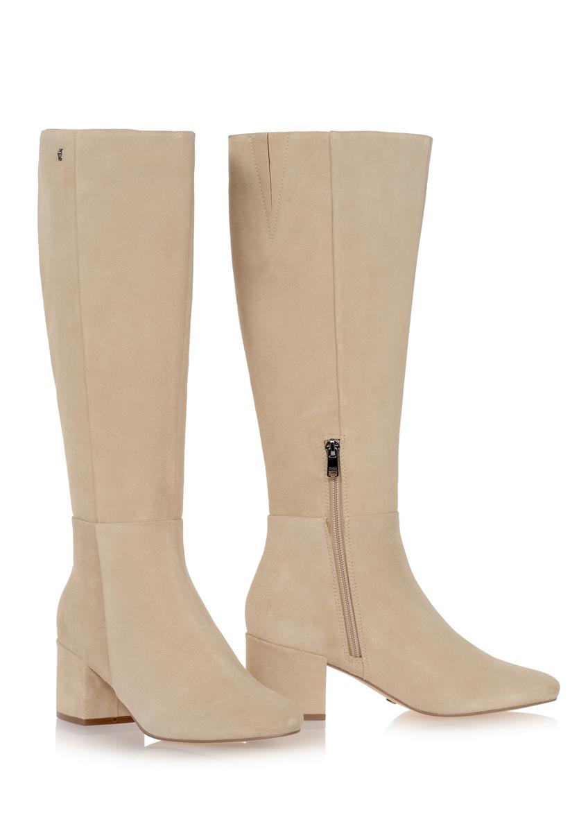 Beige suede women's boots BUTYD-1019-81(Z23)