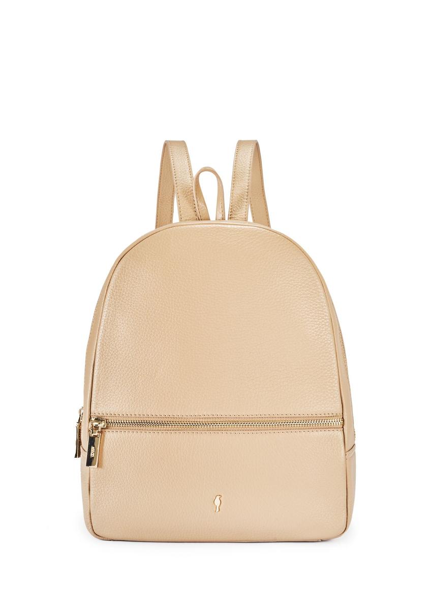 Beige leather women's backpack TORES-0898E-1B(W26)