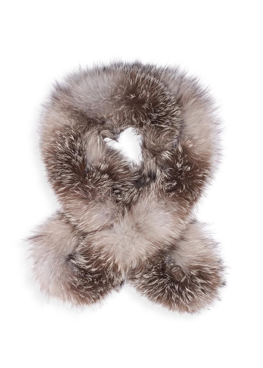 Women's scarf made of natural fur SZADF-0039-9B(Z26), front product view on white background.