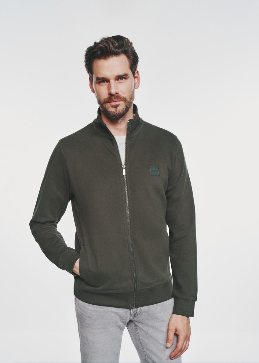 Green cotton men's sweatshirt without hood BLZMT-0061-54(Z24)