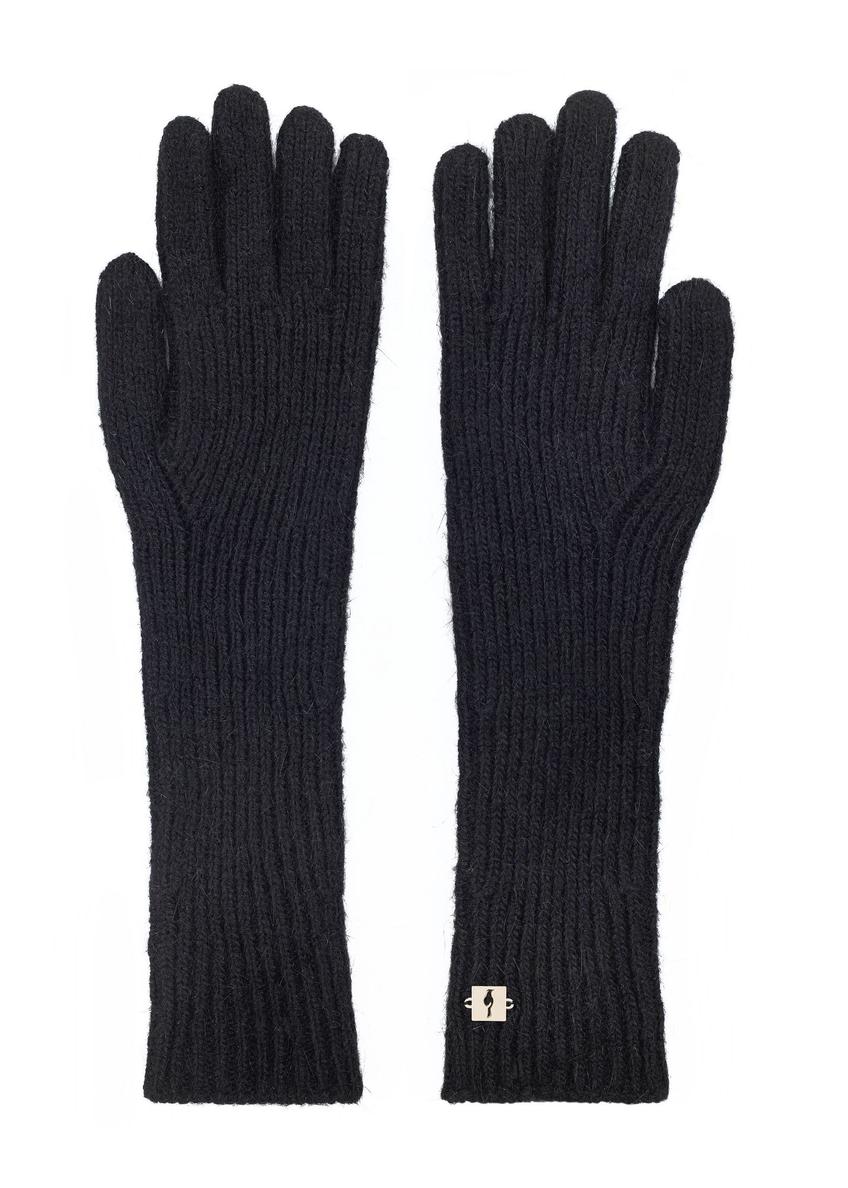 Long black women's gloves REKDT-0030-98(Z24)