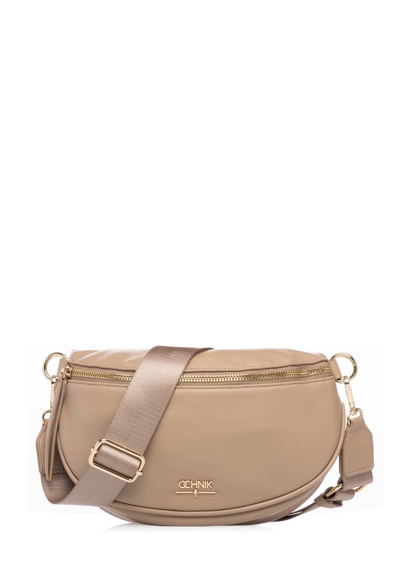 Beige women's waist bag TOREC-1191-1B(W26) - front product view, on a white background.
