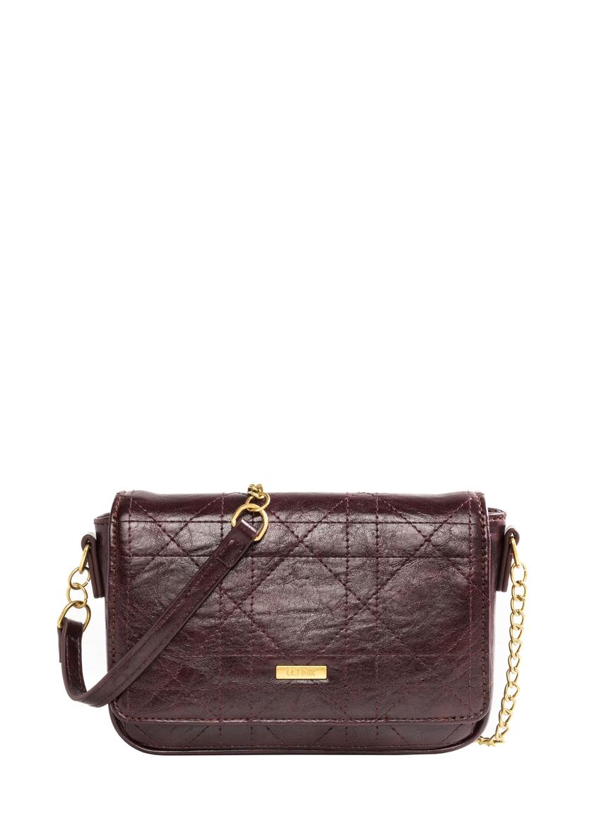 Burgundy small messenger bag TOREC-1254-4D(Z26)