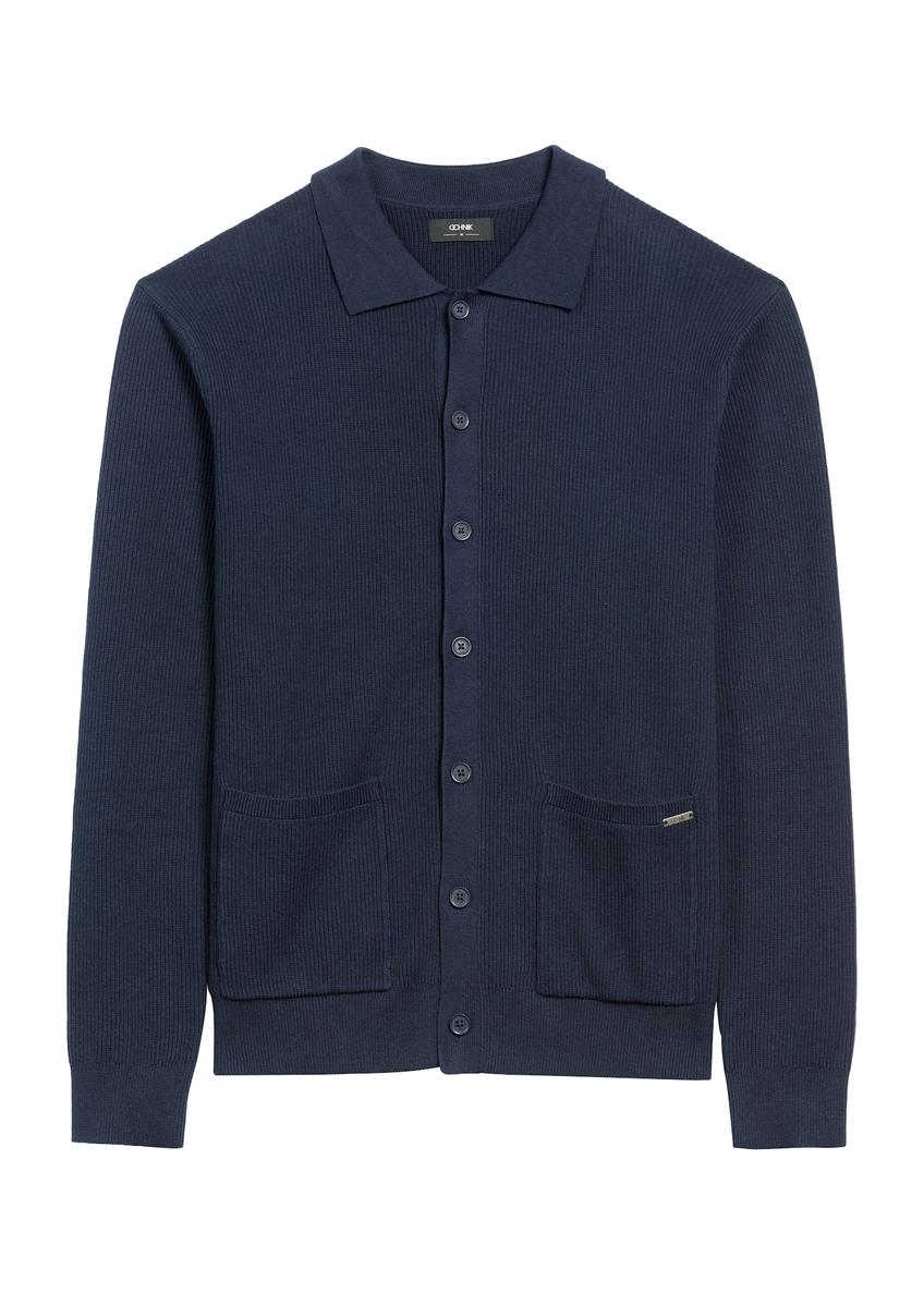 Navy blue men's cardigan KARMT-0004-68(Z25)