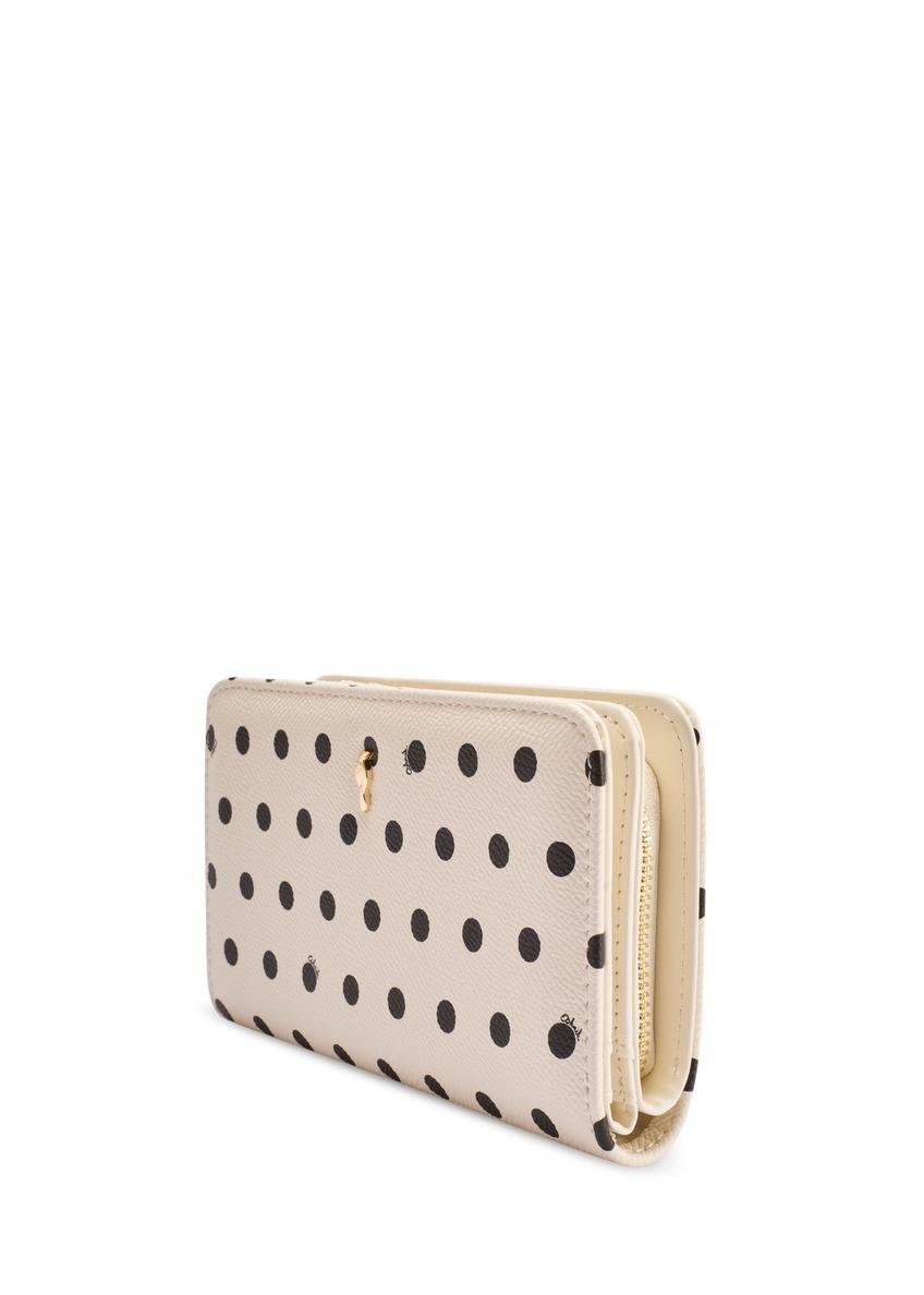 Beige polka dot women's wallet POREC-0362-0P(W26)