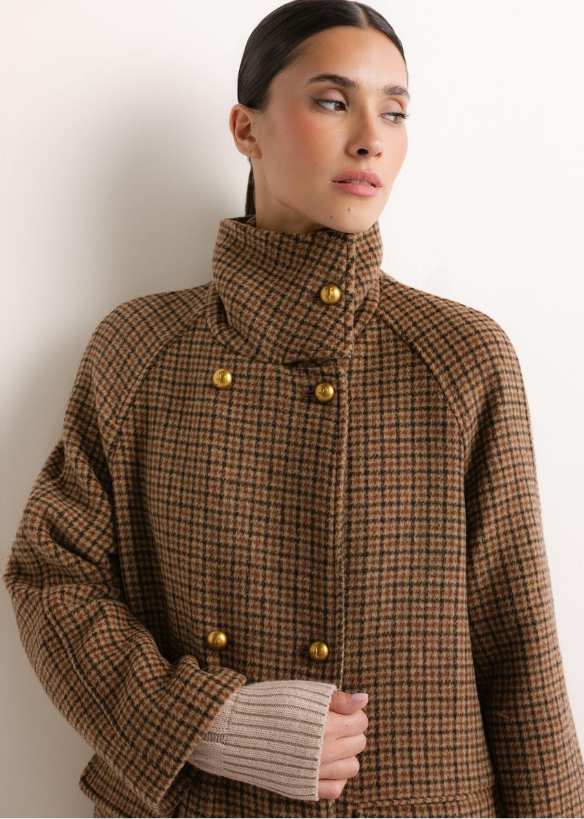 Women's wool plaid coat PLADT-0086-1P(Z26)