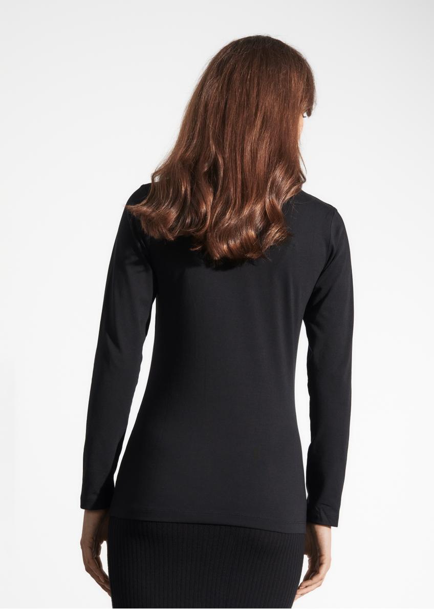 Women's black long sleeve blouse LSLDT-0038-99(KS)