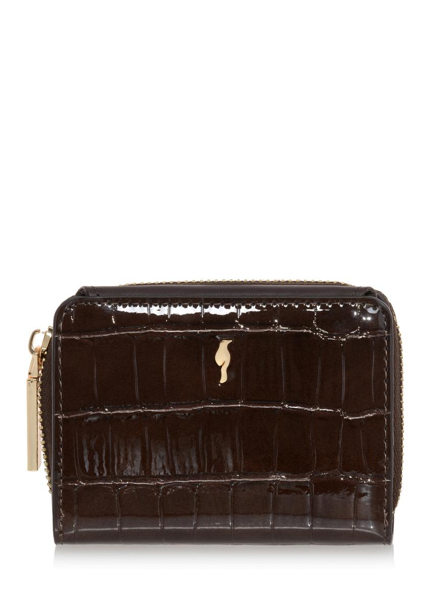 Women's small brown croco wallet POREC-0352-90(Z24)-08