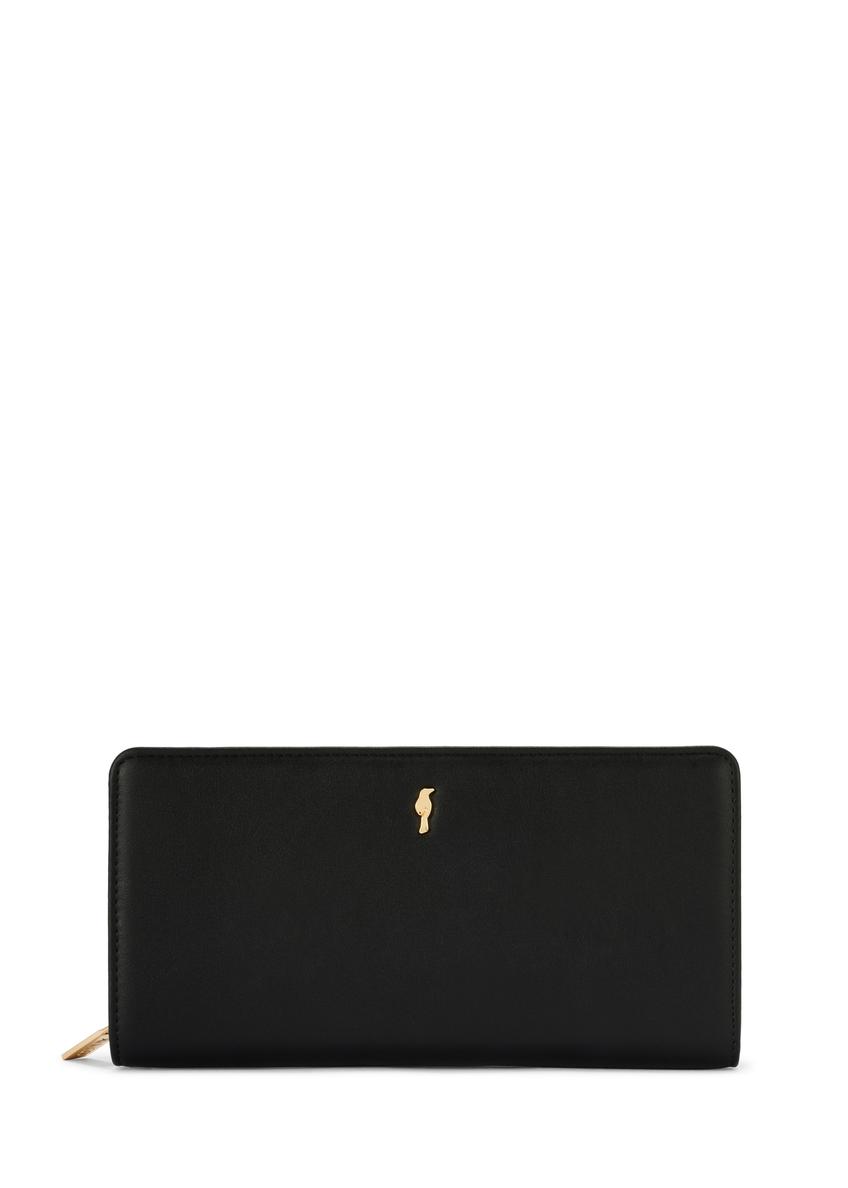 Black large wallet with decorative handle POREC-0417-99(Z25)