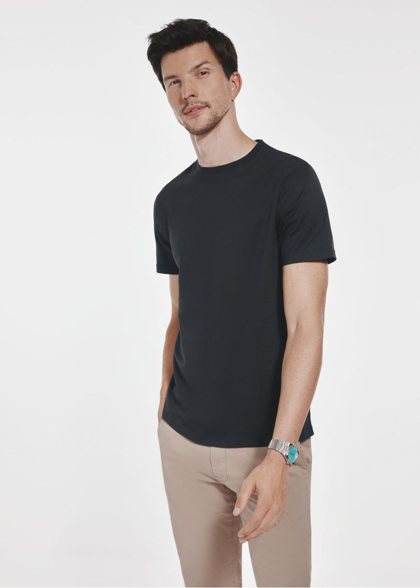 Black cotton men's t-shirt TSHMT-0108-99(Z24)-01