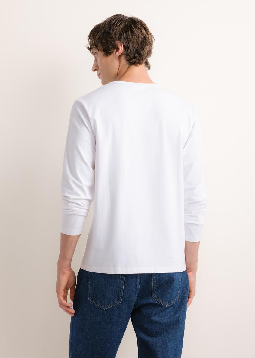 Men's white longsleeve with print LSLMT-0014-0A(Z26)