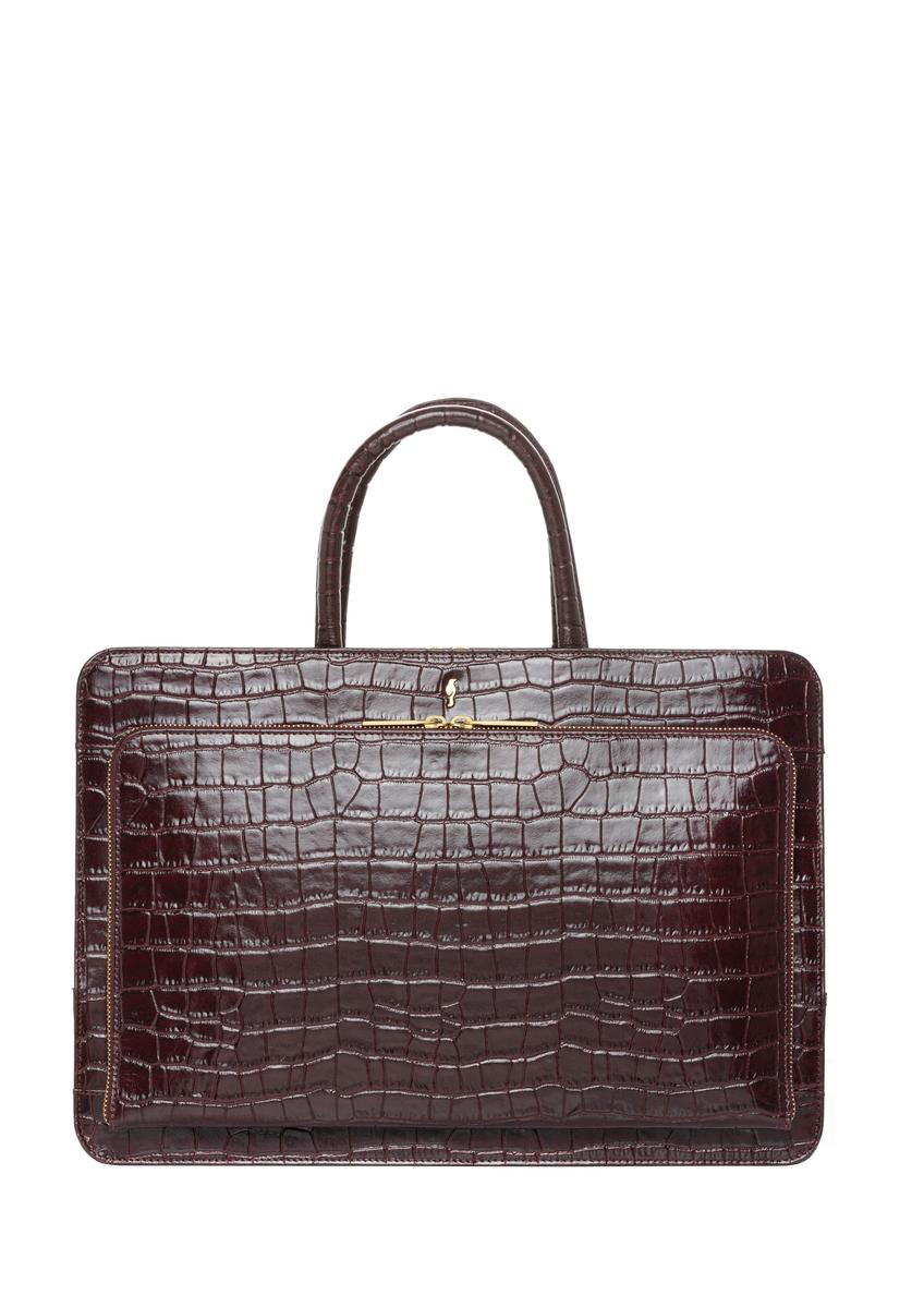 Burgundy croco leather laptop bag TORES-1321-4D(Z26)