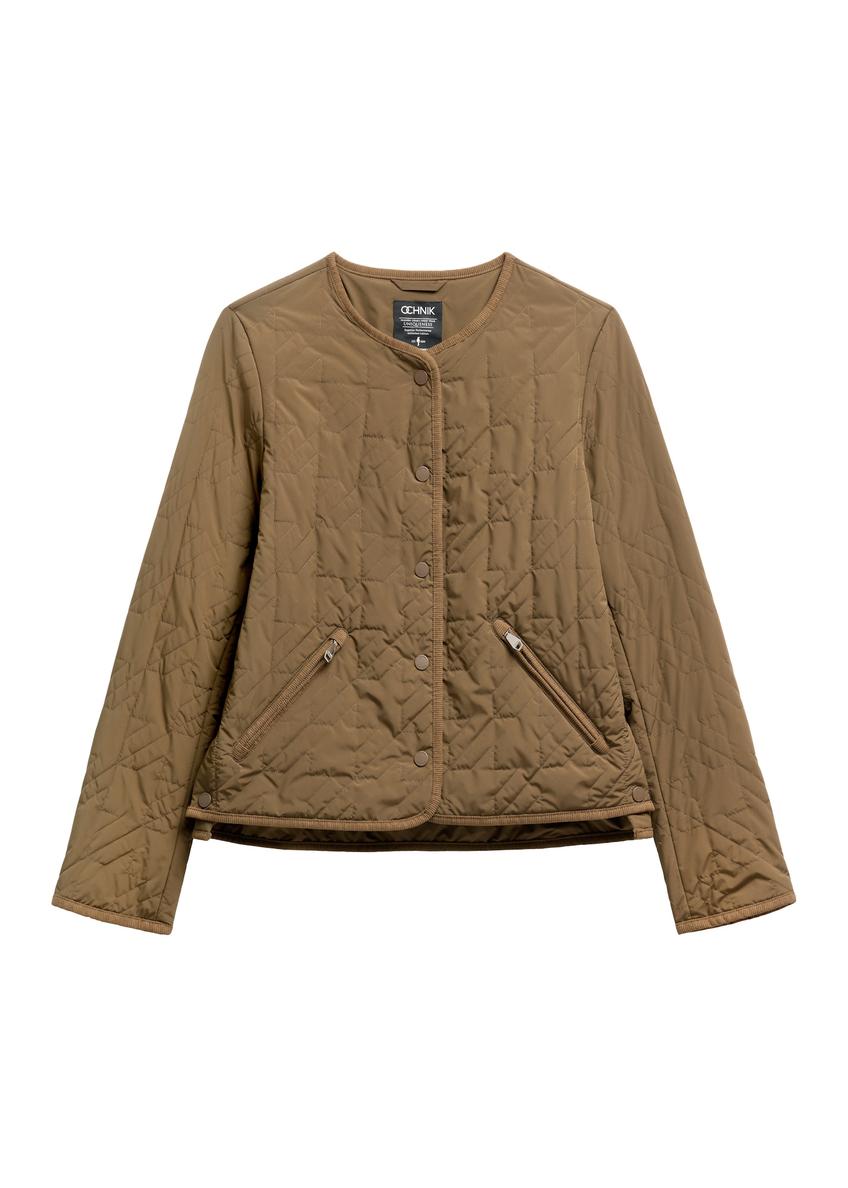 Brown women's quilted jacket KURDT-0620-1H(W26)