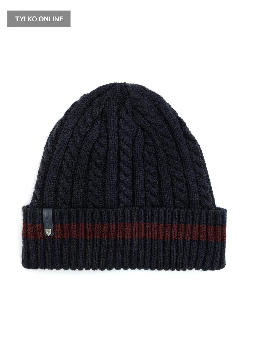 Navy blue men's cap CZAMT-0086-69(Z25)