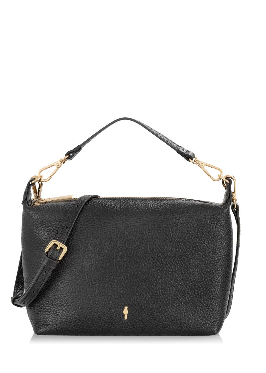 Black leather single compartment handbag TORES-0981-99(W24)-08
