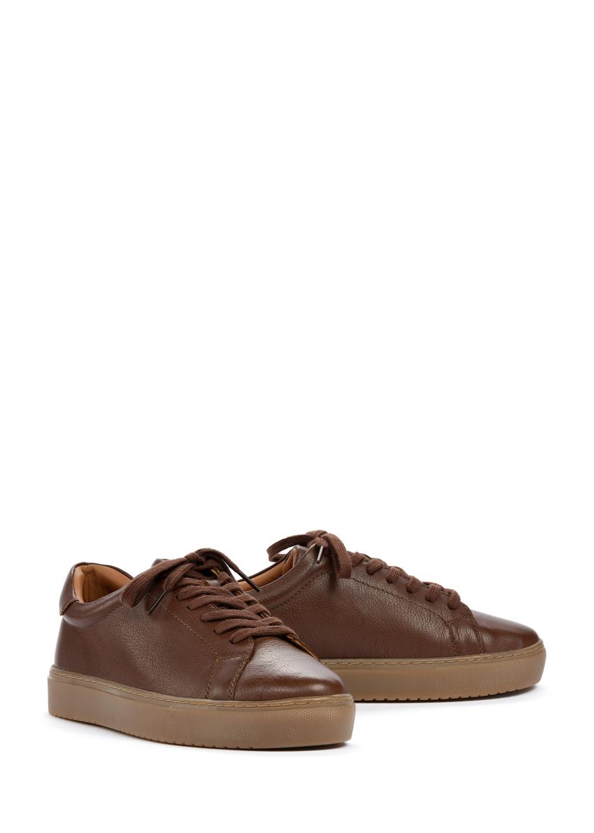 Brown leather sports shoes BUTYM-0503-87(W25)