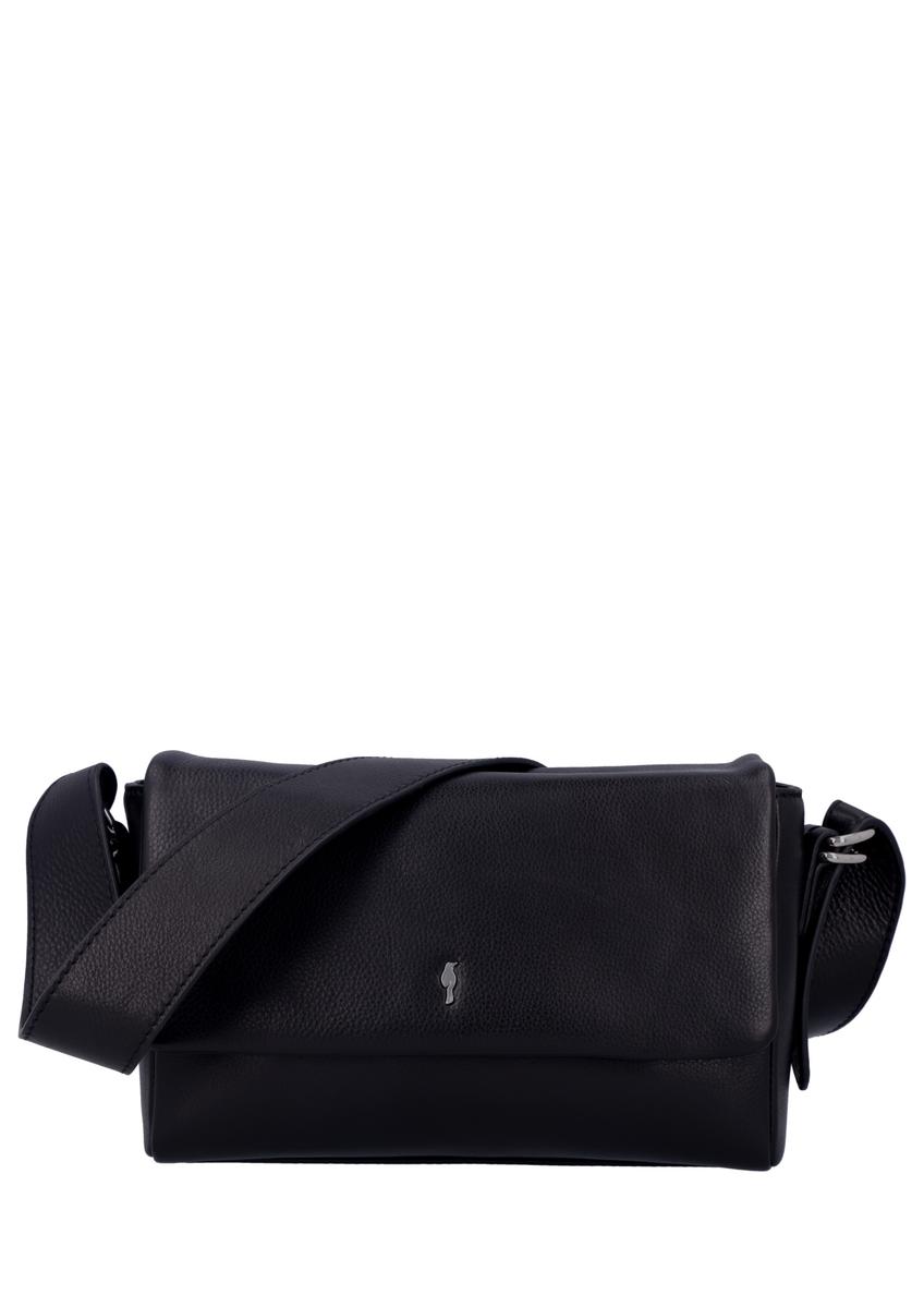 Black leather women's handbag TORES-1377-99(Z26), front product view on white background.