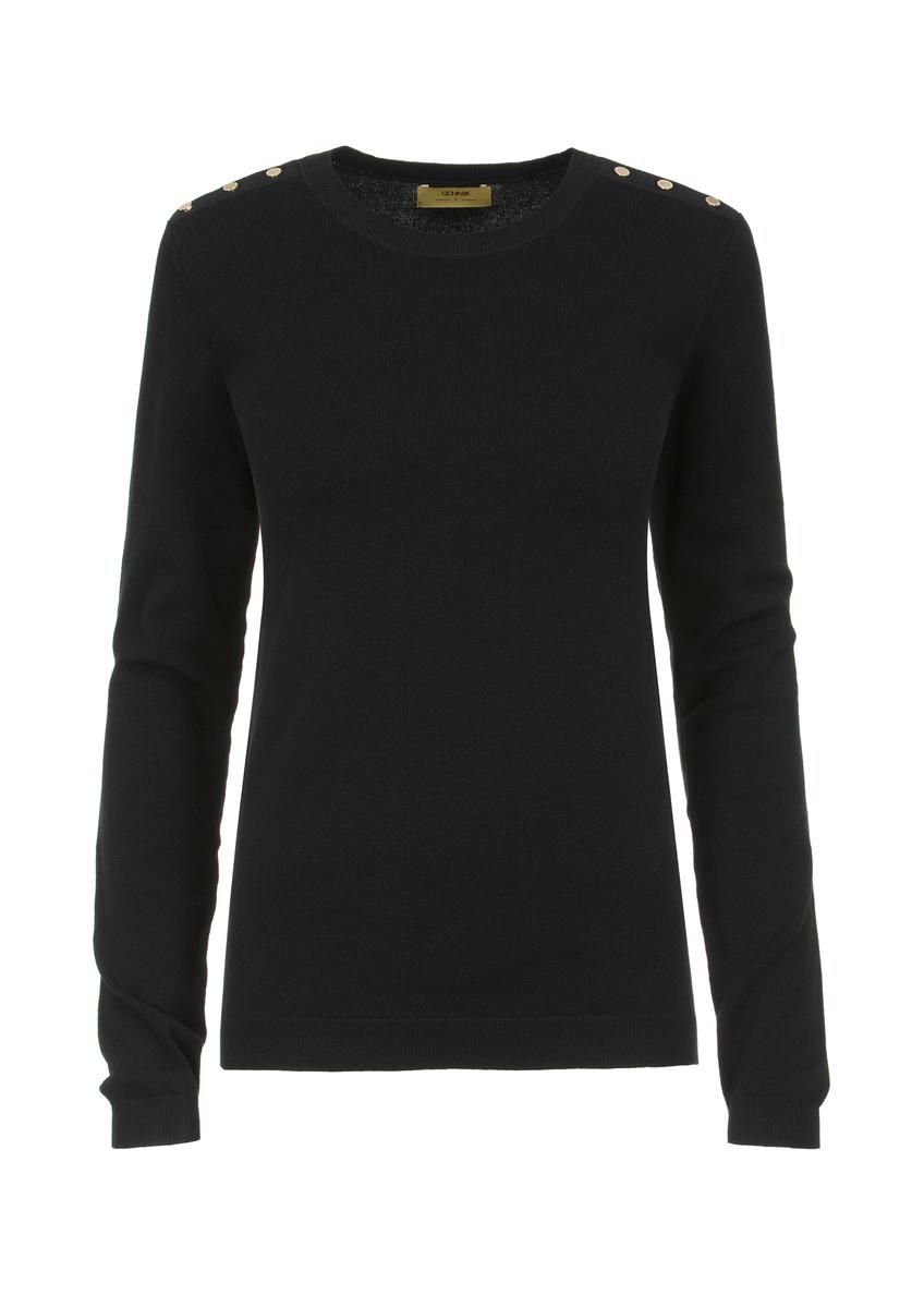 Black women's blouse with rhinestones LSLDT-0039-99(W25)-05