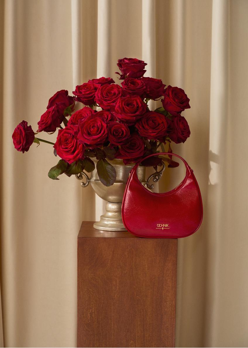 Red leather hobo bag TORES-1216-4B(W26)